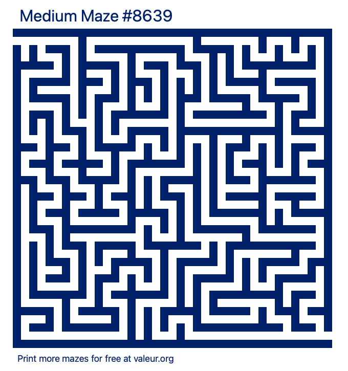 Free Printable Medium Maze number 8639