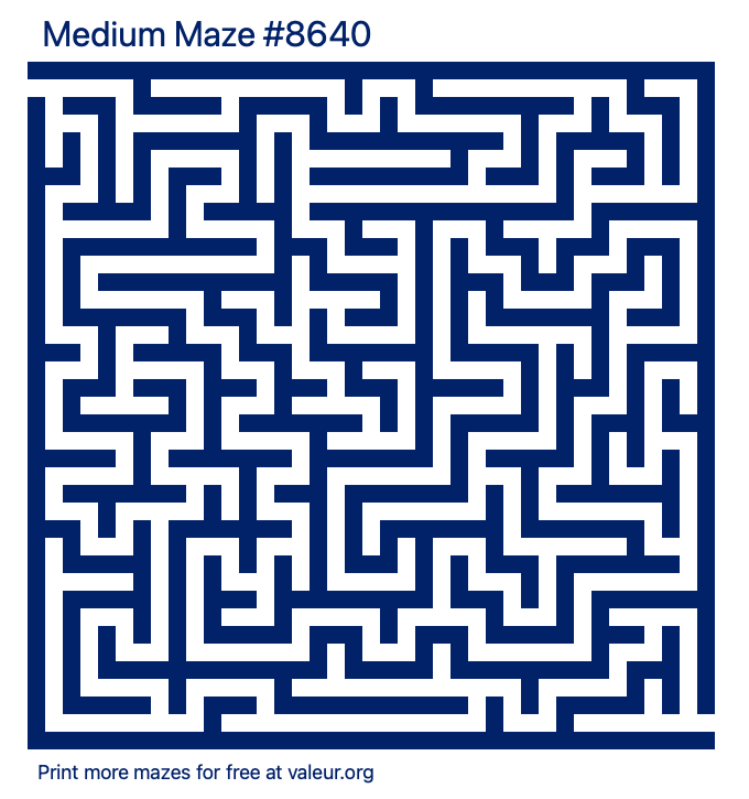 Free Printable Medium Maze number 8640