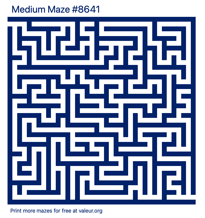 Free Printable Medium Maze number 8641