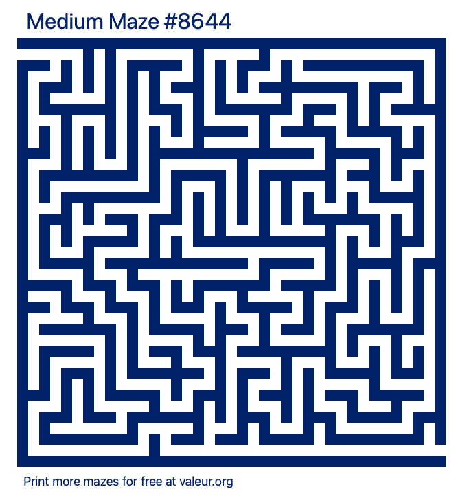 Free Printable Medium Maze number 8644