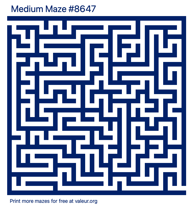 Free Printable Medium Maze number 8647