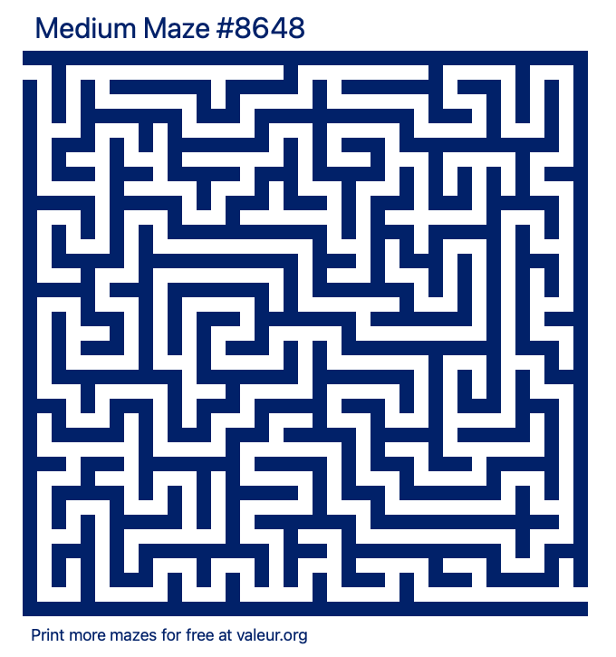 Free Printable Medium Maze number 8648