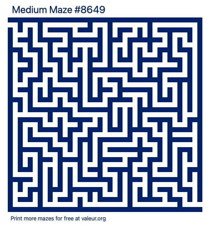Free Printable Medium Maze number 8649