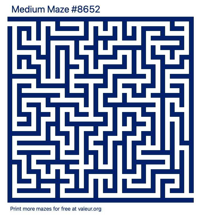 Free Printable Medium Maze number 8652