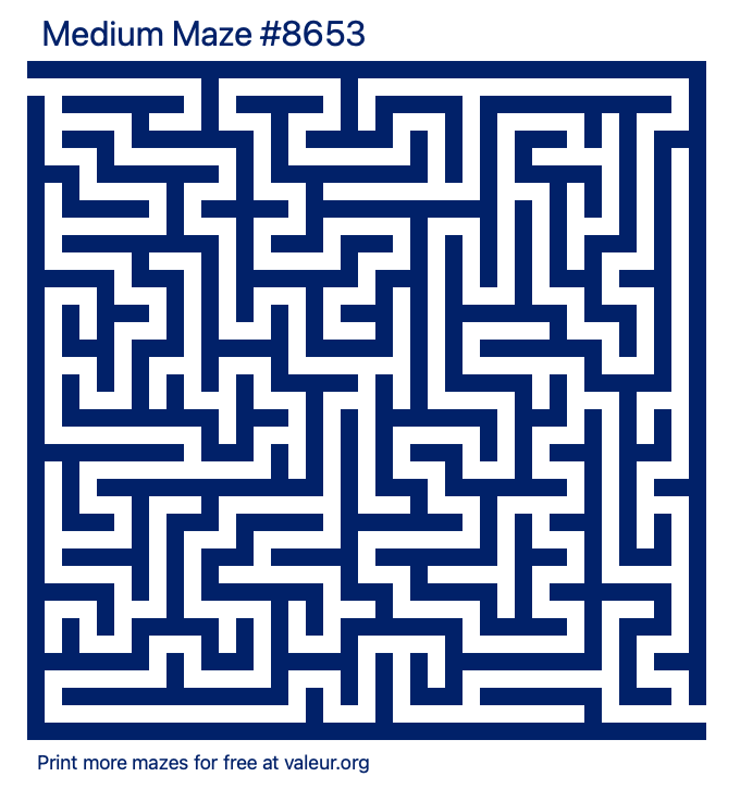 Free Printable Medium Maze number 8653