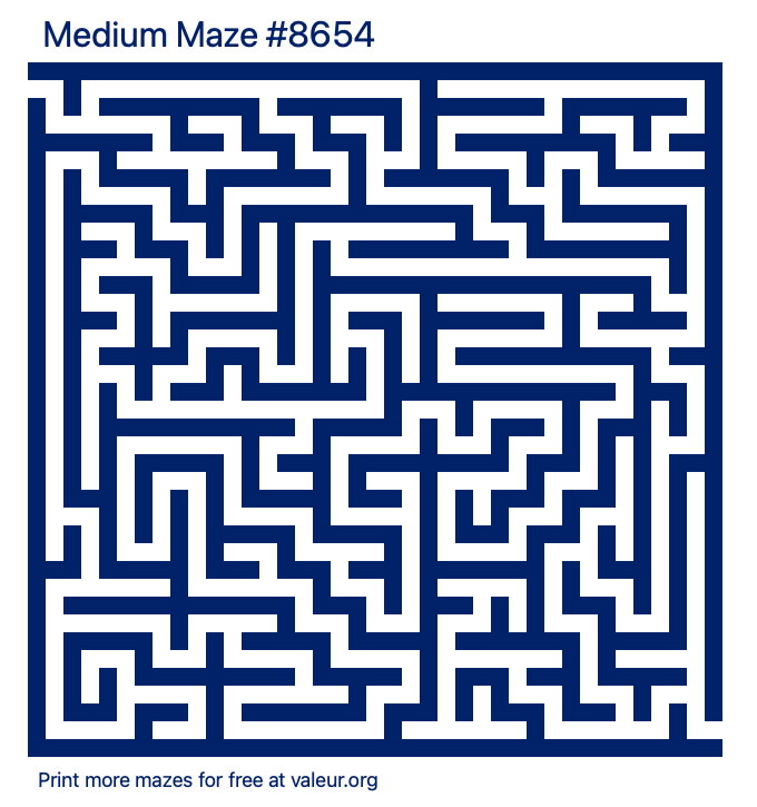 Free Printable Medium Maze number 8654
