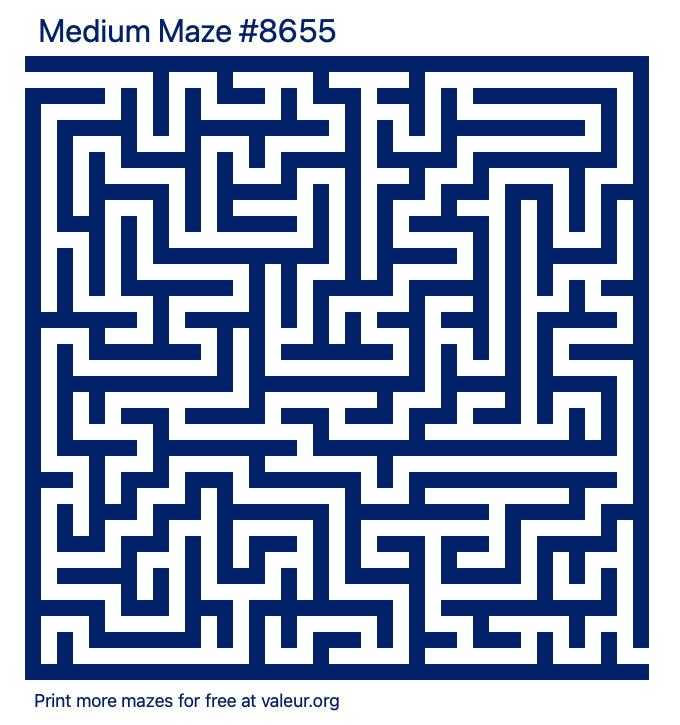 Free Printable Medium Maze number 8655