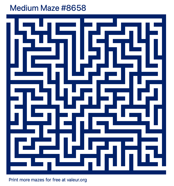 Free Printable Medium Maze number 8658