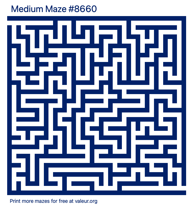 Free Printable Medium Maze number 8660