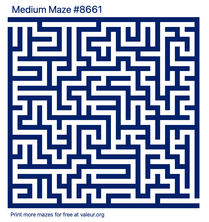Free Printable Medium Maze number 8661