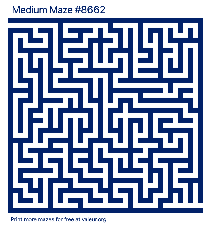 Free Printable Medium Maze number 8662