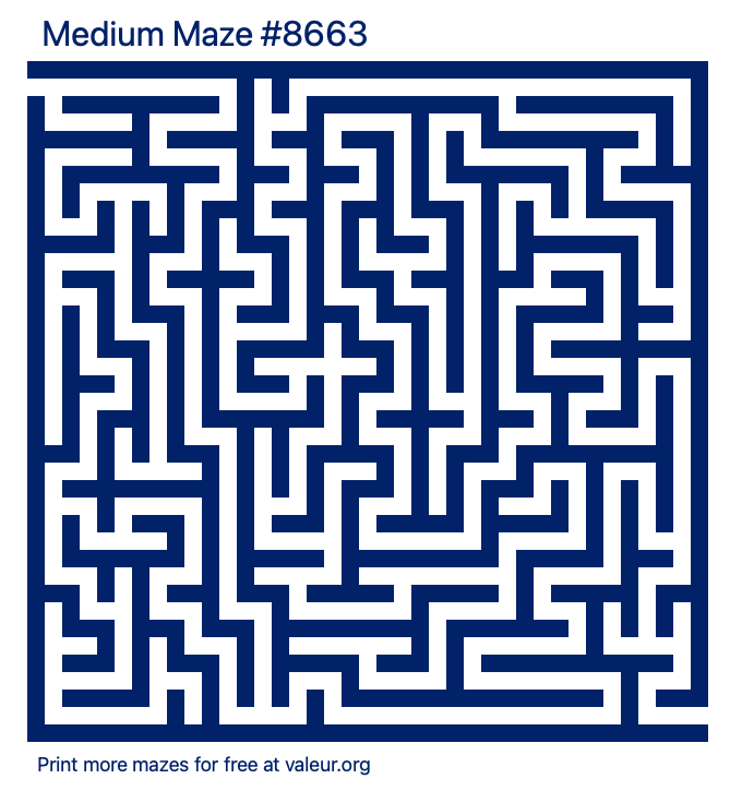 Free Printable Medium Maze number 8663