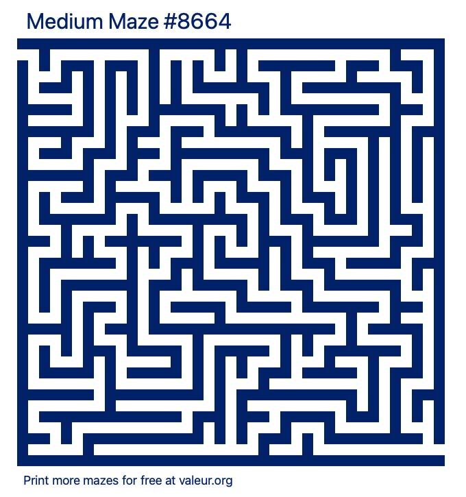 Free Printable Medium Maze number 8664