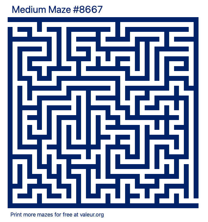 Free Printable Medium Maze number 8667