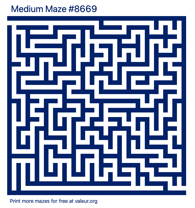 Free Printable Medium Maze number 8669