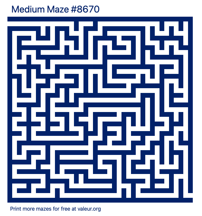 Free Printable Medium Maze number 8670