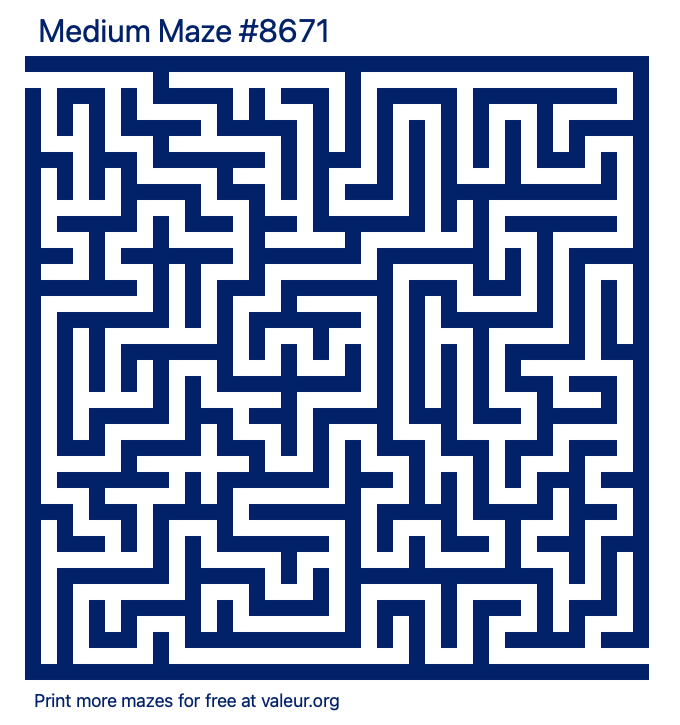 Free Printable Medium Maze number 8671