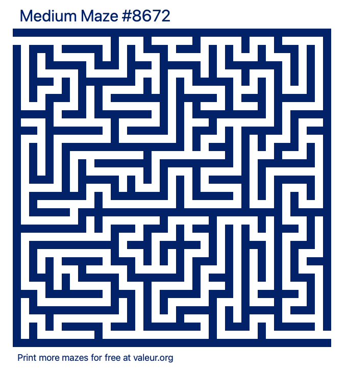 Free Printable Medium Maze number 8672