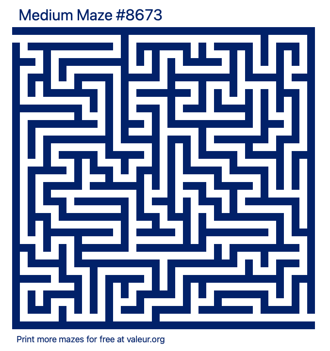 Free Printable Medium Maze number 8673