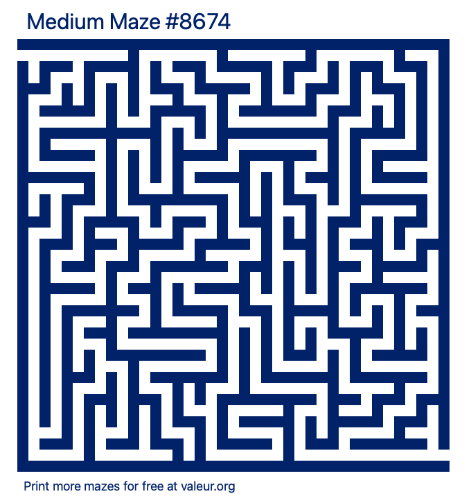 Free Printable Medium Maze number 8674