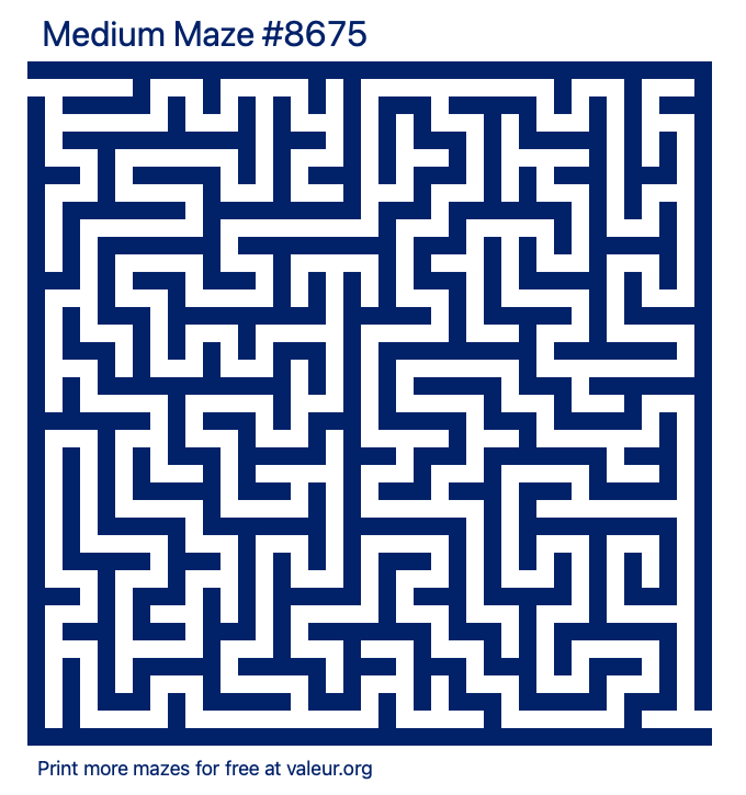 Free Printable Medium Maze number 8675