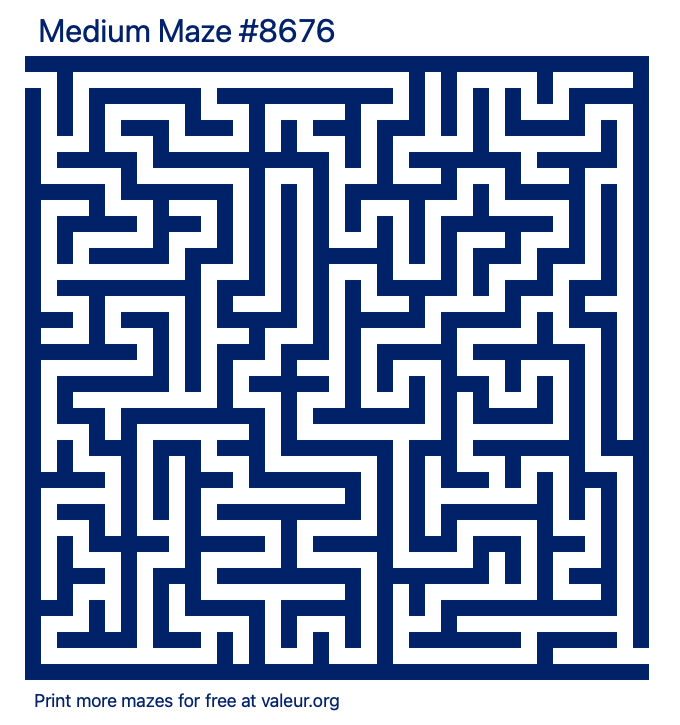 Free Printable Medium Maze number 8676