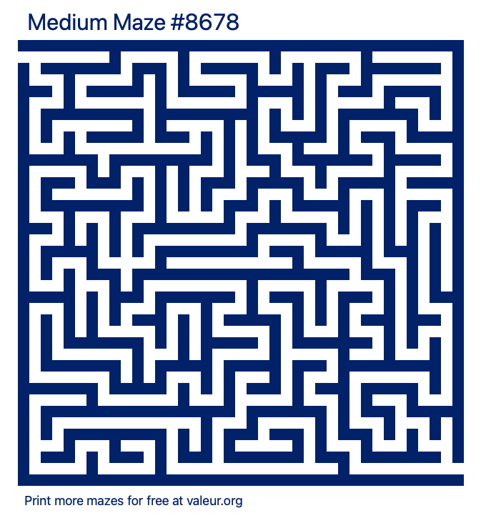 Free Printable Medium Maze number 8678