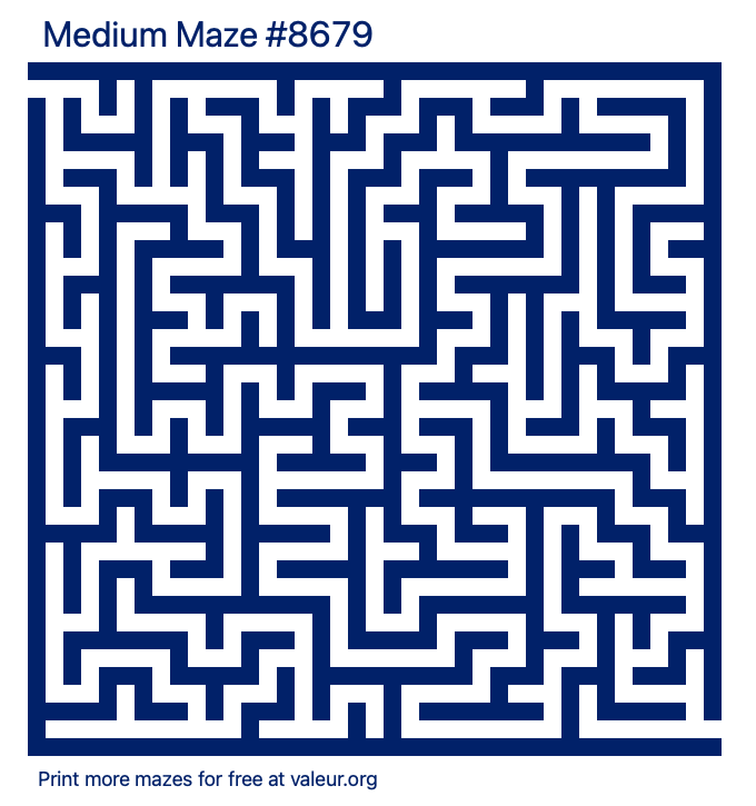 Free Printable Medium Maze number 8679