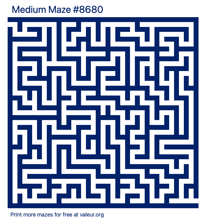 Free Printable Medium Maze number 8680