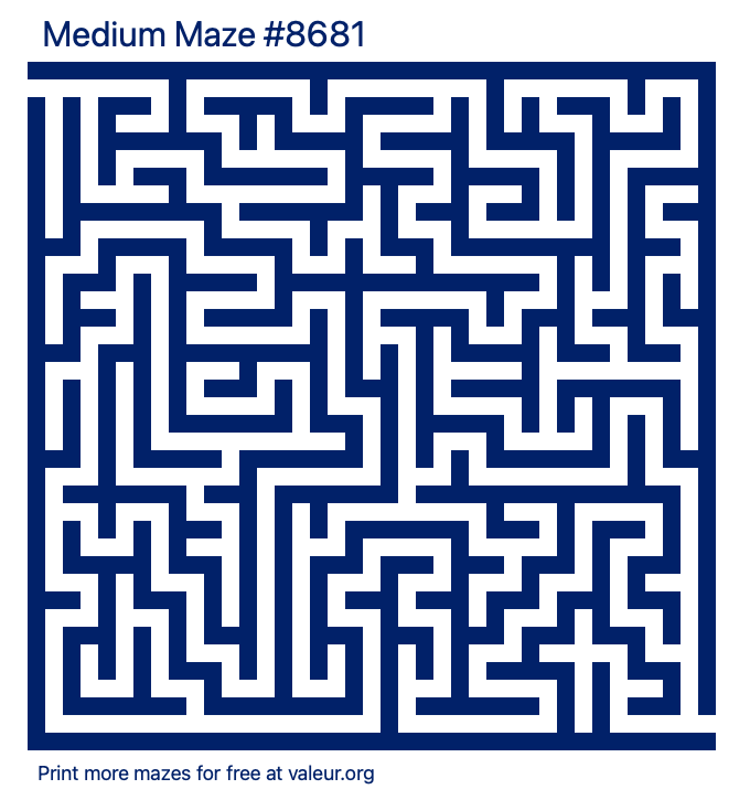 Free Printable Medium Maze number 8681