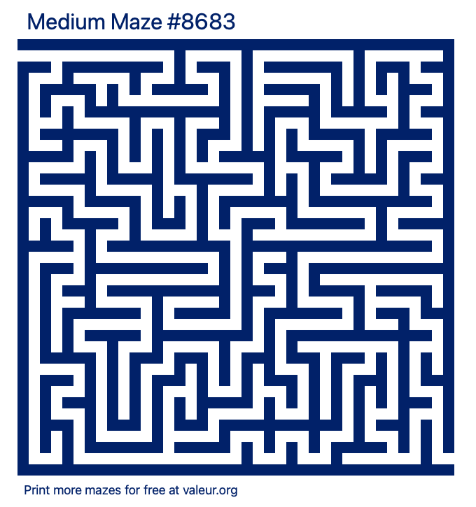 Free Printable Medium Maze number 8683