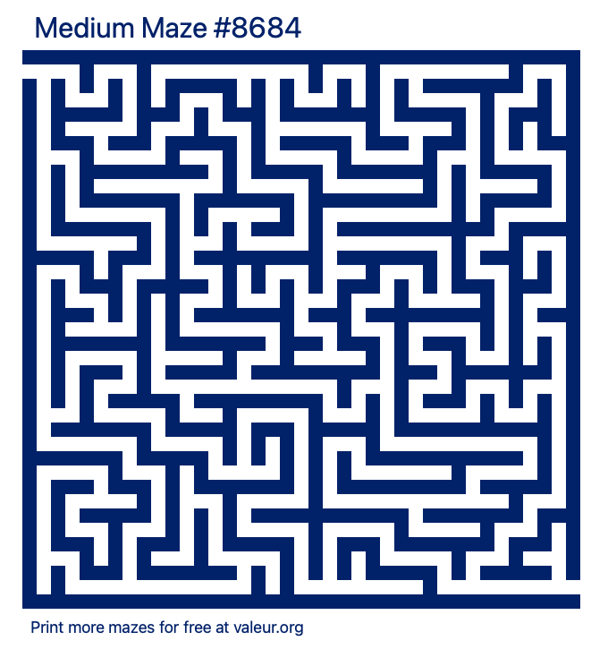 Free Printable Medium Maze number 8684