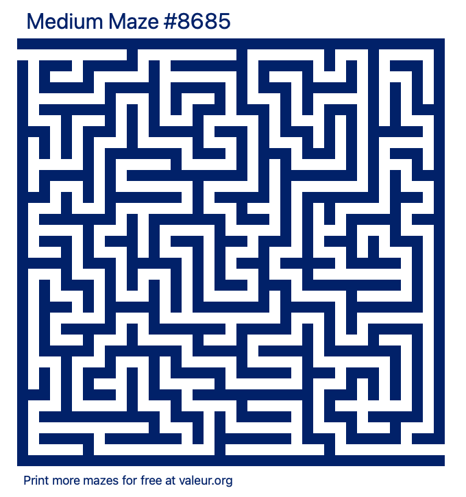 Free Printable Medium Maze number 8685
