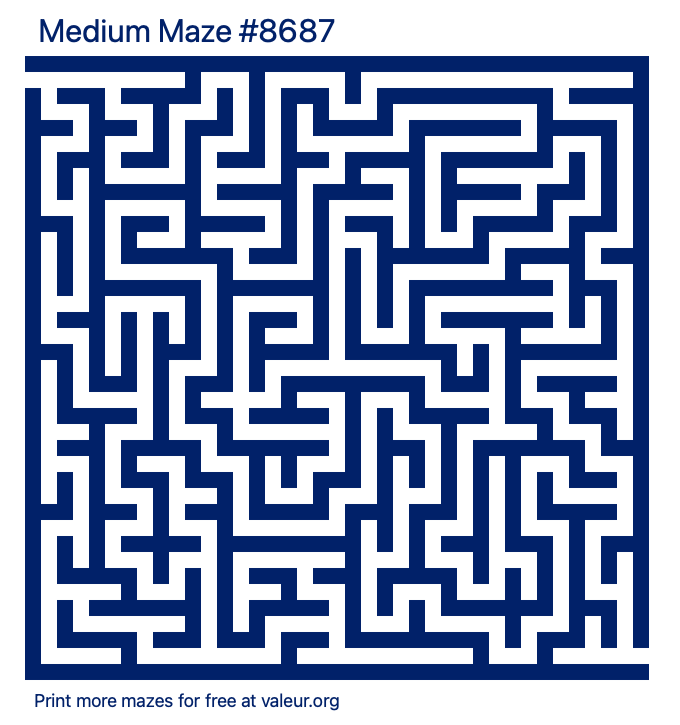 Free Printable Medium Maze number 8687