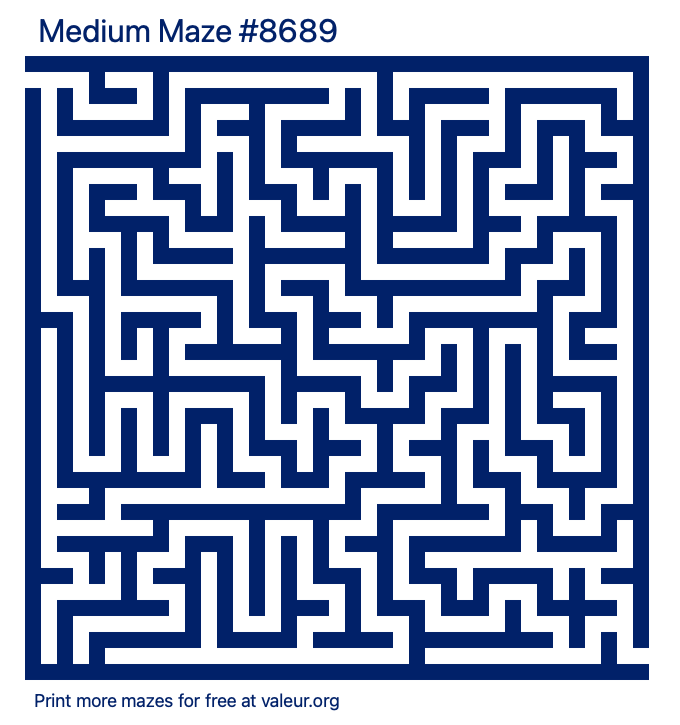 Free Printable Medium Maze number 8689