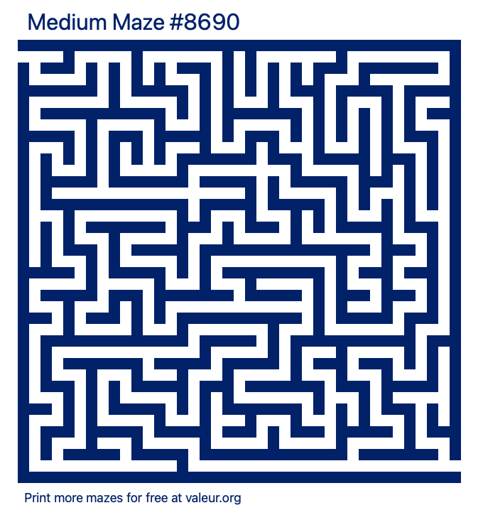 Free Printable Medium Maze number 8690