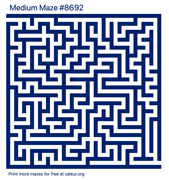 Free Printable Medium Maze number 8692