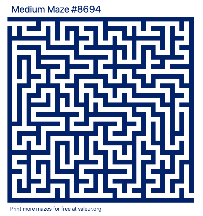 Free Printable Medium Maze number 8694