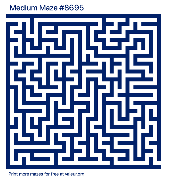 Free Printable Medium Maze number 8695
