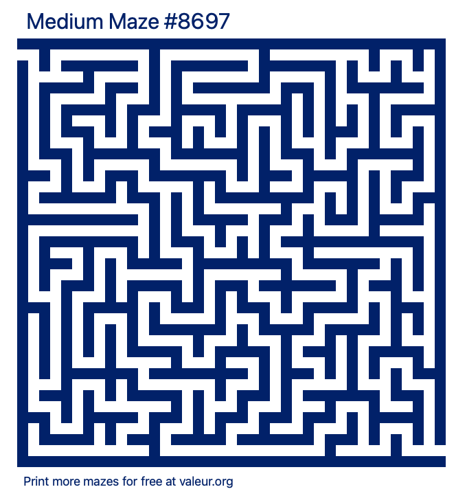 Free Printable Medium Maze number 8697