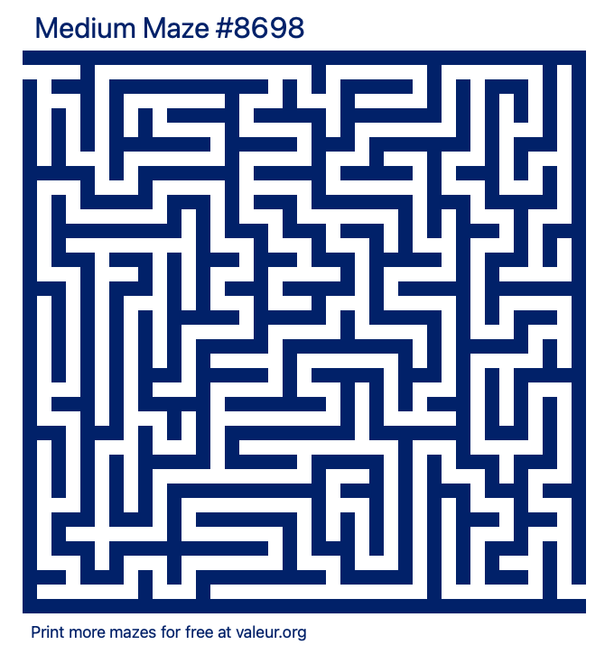 Free Printable Medium Maze number 8698