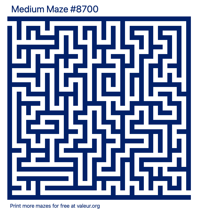 Free Printable Medium Maze number 8700