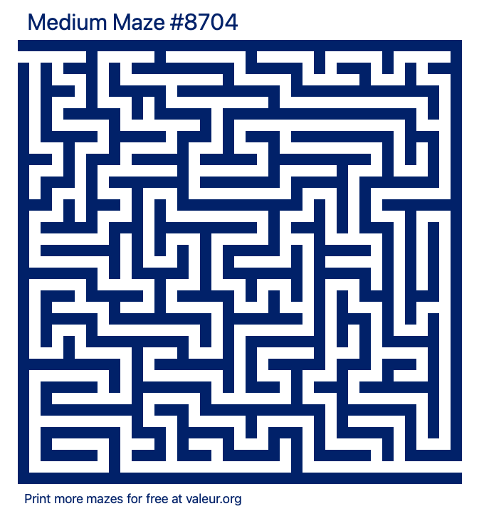 Free Printable Medium Maze number 8704