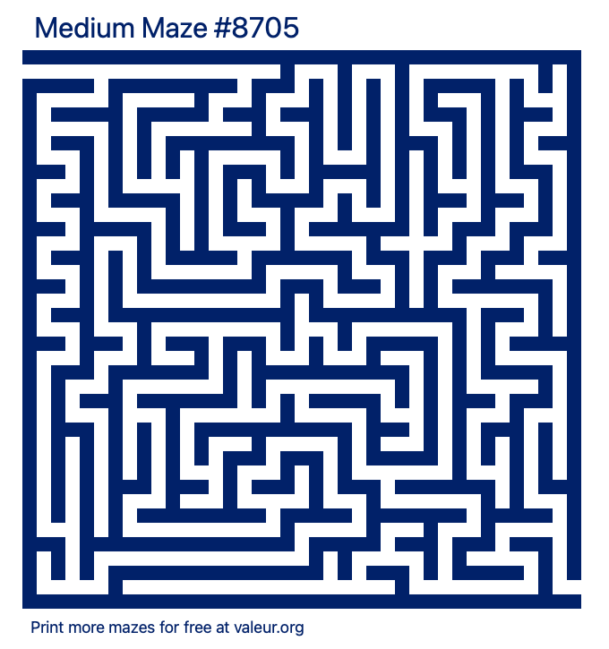 Free Printable Medium Maze number 8705