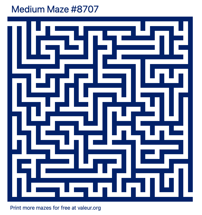 Free Printable Medium Maze number 8707