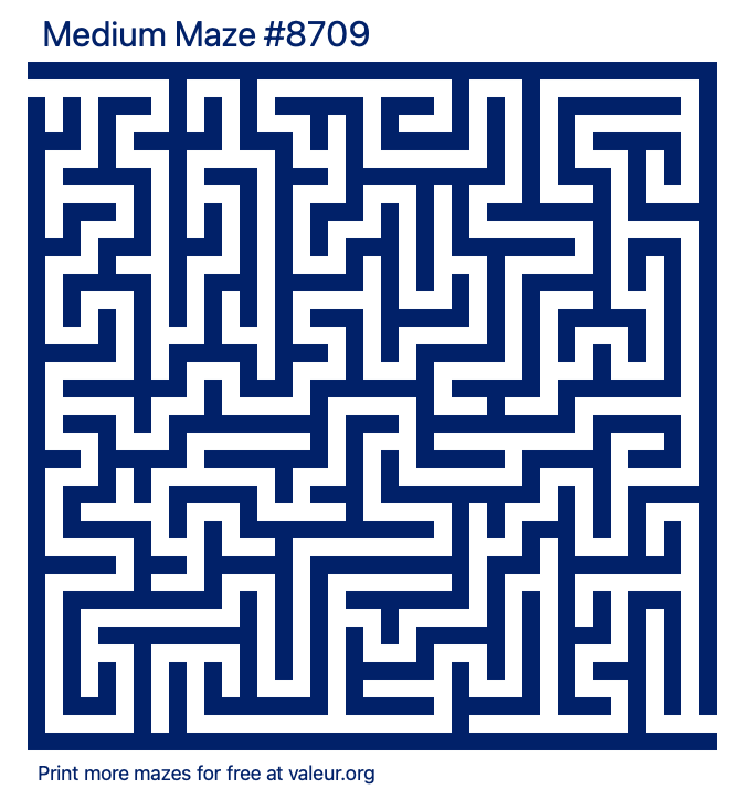 Free Printable Medium Maze number 8709