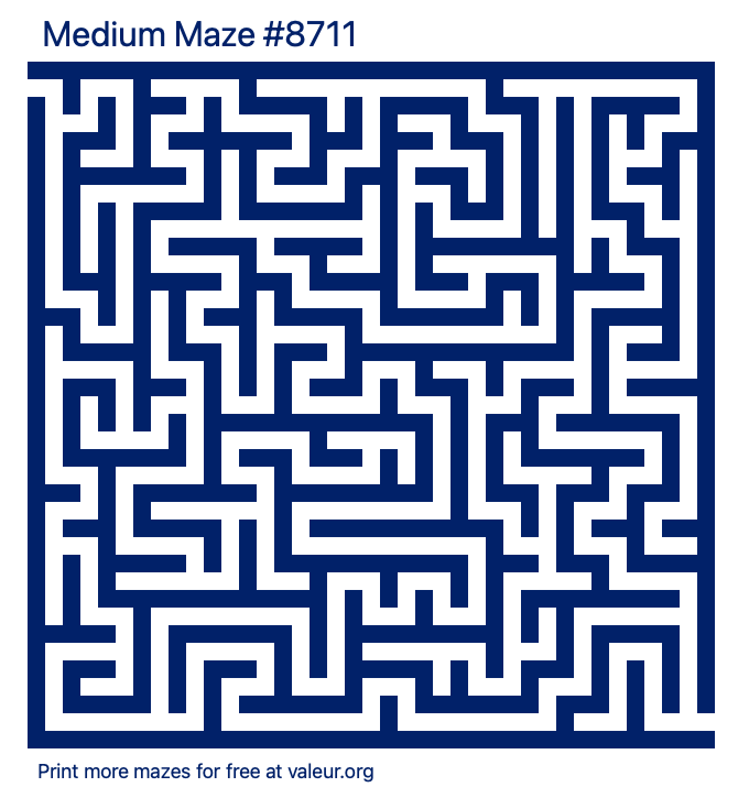 Free Printable Medium Maze number 8711