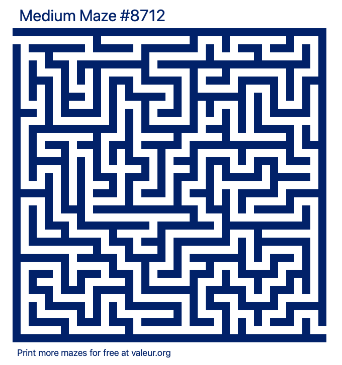 Free Printable Medium Maze number 8712