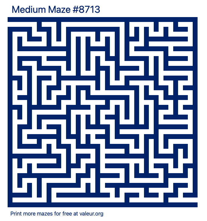Free Printable Medium Maze number 8713