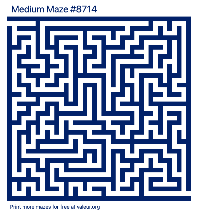 Free Printable Medium Maze number 8714